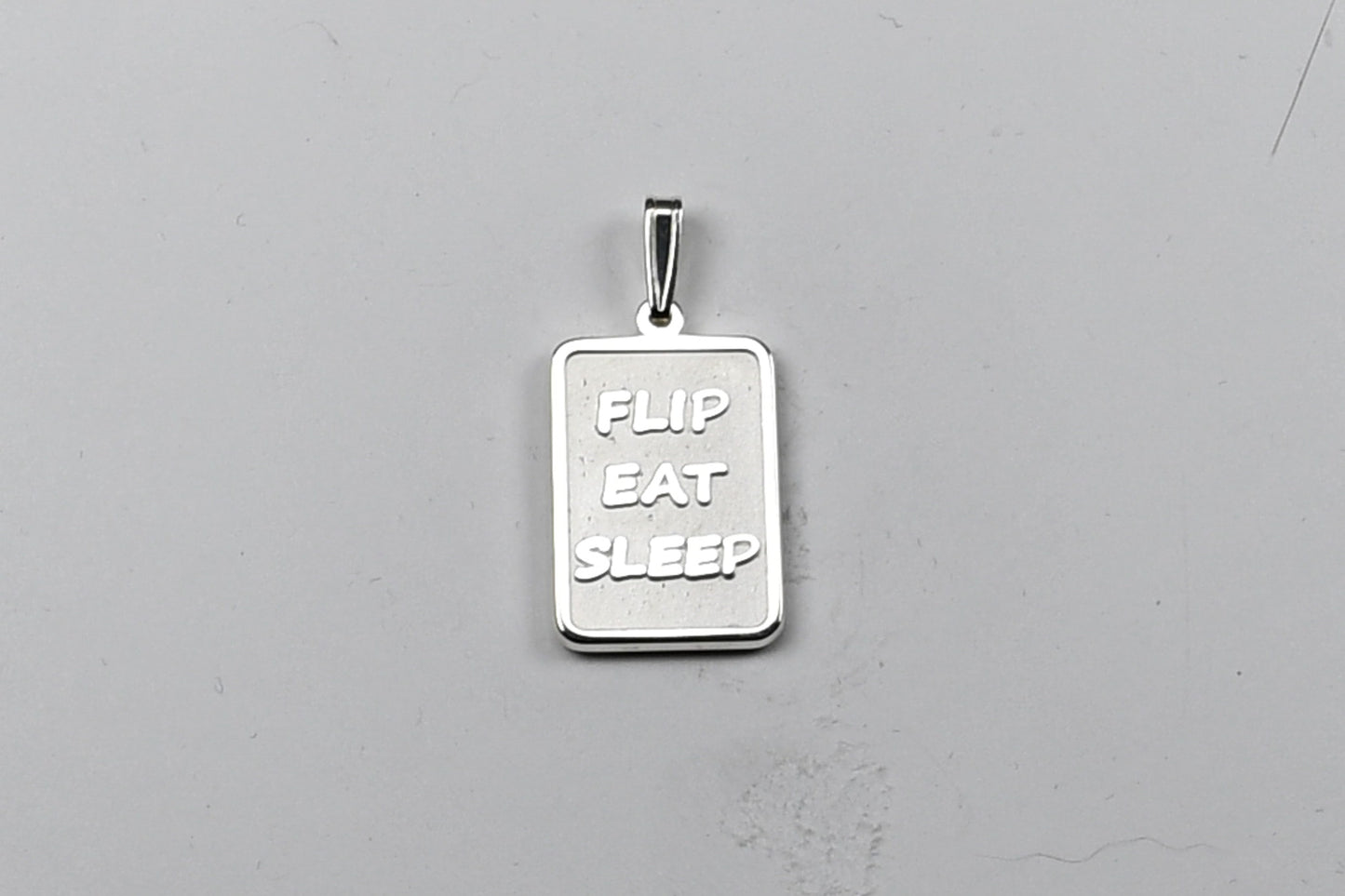 Eat, Flip, Sleep Rectangle Pendant